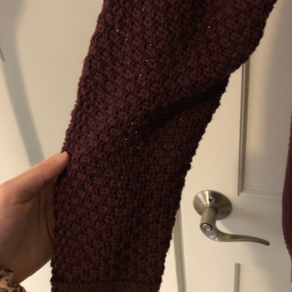 Brandy Melville Burgundy Cardigan Thick Knit One Size - Picture 2 of 2